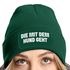 Damen Beanie Strickmütze mit Spruch Aufdruck Lustig Die mit dem Hund geht Geschenk für Hundeliebhaberinnen Moonworks®preview