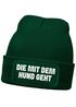 Damen Beanie Strickmütze mit Spruch Aufdruck Lustig Die mit dem Hund geht Geschenk für Hundeliebhaberinnen Moonworks®preview