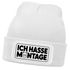 Damen Beanie Strickmütze mit Spruch Hasse Montage Katze Aufdruck Lustig Damenmütze Moonworks®preview