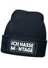 Damen Beanie Strickmütze mit Spruch Hasse Montage Katze Aufdruck Lustig Damenmütze Moonworks®preview