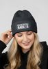 Damen Beanie Strickmütze mit Spruch Ich bin selten radlos Aufdruck Lustig Damenmütze Geschenk Fahrradfahrer Moonworks®preview