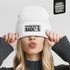 Damen Beanie Strickmütze mit Spruch Ich bin selten radlos Aufdruck Lustig Damenmütze Geschenk Fahrradfahrer Moonworks®preview
