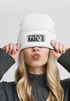 Damen Beanie Strickmütze mit Spruch Ich bin selten radlos Aufdruck Lustig Damenmütze Geschenk Fahrradfahrer Moonworks®preview