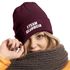 Damen Beanie Strickmütze mit Spruch Team Glühwein Aufdruck Lustig Damenmütze Wintermütze Moonworks®preview