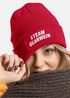Damen Beanie Strickmütze mit Spruch Team Glühwein Aufdruck Lustig Damenmütze Wintermütze Moonworks®preview