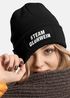 Damen Beanie Strickmütze mit Spruch Team Glühwein Aufdruck Lustig Damenmütze Wintermütze Moonworks®preview