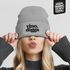 Damen Beanie Strickmütze mit Spruch Vino Digga Aufdruck Lustig Damenmütze Geschenkidee Weintrinker Moonworks®preview