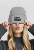 Damen Beanie Strickmütze mit Spruch Vino Digga Aufdruck Lustig Damenmütze Geschenkidee Weintrinker Moonworks®preview