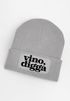 Damen Beanie Strickmütze mit Spruch Vino Digga Aufdruck Lustig Damenmütze Geschenkidee Weintrinker Moonworks®preview