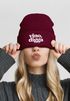 Damen Beanie Strickmütze mit Spruch Vino Digga Aufdruck Lustig Damenmütze Geschenkidee Weintrinker Moonworks®preview