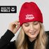 Damen Beanie Strickmütze mit Spruch Vino Digga Aufdruck Lustig Damenmütze Geschenkidee Weintrinker Moonworks®preview