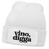 Damen Beanie Strickmütze mit Spruch Vino Digga Aufdruck Lustig Damenmütze Geschenkidee Weintrinker Moonworks®preview