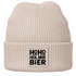 Damen Beanie Strickmütze Spruch Weihnachtsmann Santa Ho Ho Hol mir Bier Patch mit Aufdruck Moonworks®preview