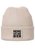 Damen Beanie Strickmütze Spruch Weihnachtsmann Santa Ho Ho Hol mir Bier Patch mit Aufdruck Moonworks®preview