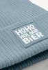 Damen Beanie Strickmütze Spruch Weihnachtsmann Santa Ho Ho Hol mir Bier Patch mit Aufdruck Moonworks®preview