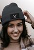 Damen Beanie Wintermütze mit Patch Hirsch Polygon Design Aufdruck Print Strickmütze Outdoor Fashion Frauen Neverless®preview