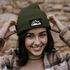 Damen Beanie Wintermütze mit Patch Mountain Badge Berge Outdoor Aufdruck Print Strickmütze Wandern Neverless®preview
