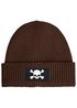 Damen Beanie Wintermütze Patch Totenkopf Skull Aufdruck Print Strickmütze Fashion Streetstyle Frauen Neverless®preview