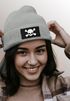 Damen Beanie Wintermütze Patch Totenkopf Skull Aufdruck Print Strickmütze Fashion Streetstyle Frauen Neverless®preview