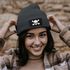 Damen Beanie Wintermütze Patch Totenkopf Skull Aufdruck Print Strickmütze Fashion Streetstyle Frauen Neverless®preview