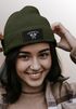 Damen Beanie Wintermütze Patch Valhalla Viking Axt Nordische Mythologie Odin Aufdruck Print Strickmütze Neverless®preview