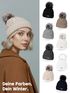 Damen Bommelmütze mit Fleecefutter Pudelmütze Strickbeanie Strickmütze Wintermütze Neverless®preview