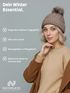 Damen Bommelmütze mit Fleecefutter Pudelmütze Strickbeanie Strickmütze Wintermütze Neverless®preview