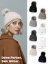 Damen Bommelmütze mit Fleecefutter Pudelmütze Strickbeanie Strickmütze Wintermütze Neverless®preview