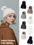 Damen Bommelmütze mit Fleecefutter Pudelmütze Strickbeanie Strickmütze Wintermütze Neverless®preview