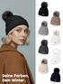 Damen Bommelmütze mit Fleecefutter Pudelmütze Strickbeanie Strickmütze Wintermütze Neverless®preview