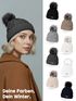 Damen Bommelmütze mit Fleecefutter Pudelmütze Strickbeanie Strickmütze Wintermütze Neverless®preview