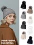 Damen Bommelmütze mit Fleecefutter Pudelmütze Strickbeanie Strickmütze Wintermütze Neverless®preview