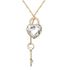 Damen Halskette mit großem Herz und Schlüssel Anhänger Kette Heart vergoldet Autiga®preview