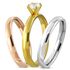 Damen-Ring Edelstahl Solitärring Zirkonia Kristall 3-farbig Triple Dreierring 3 in 1 Bandring Autiga®preview
