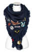 Damen Schal Fransen Patches XXL Winterschal Deckenschal quadratisch Neverless®preview