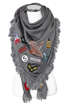 Damen Schal Fransen Patches XXL Winterschal Deckenschal quadratisch Neverless®preview