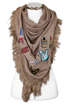 Damen Schal Fransen Patches XXL Winterschal Deckenschal quadratisch Neverless®preview