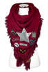 Damen Schal Fransen Patches XXL Winterschal Deckenschal quadratisch Neverless®preview