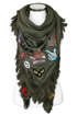 Damen Schal Fransen Patches XXL Winterschal Deckenschal quadratisch Neverless®preview