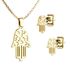 Damen Schmuck-Set Hamsa Hand der Fatima Halskette mit Anhänger Ohrhänger Ohrringe Ohrstecker Geschenk Autiga®preview