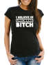 Damen Spruch T-Shirt i believe in Unicorns bitch Slim Fit Moonworks®preview