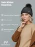 Damen Strick-Mütze Merino Wollmütze Bommelmütze Wintermütze mit Umschlag Pudelmütze Strickbeanie Neverless®preview