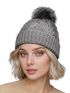 Damen Strick-Mütze Merino Wollmütze Bommelmütze Wintermütze mit Umschlag Pudelmütze Strickbeanie Neverless®preview