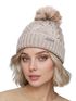 Damen Strick-Mütze Merino Wollmütze Bommelmütze Wintermütze mit Umschlag Pudelmütze Strickbeanie Neverless®preview