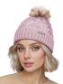Damen Strick-Mütze Merino Wollmütze Bommelmütze Wintermütze mit Umschlag Pudelmütze Strickbeanie Neverless®preview