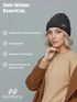 Damen Strick-Mütze Merino Wollmütze ohne Bommel ungefüttert Wintermütze mit Umschlag Strickbeanie Neverless®preview