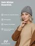 Damen Strick-Mütze Merino Wollmütze ohne Bommel ungefüttert Wintermütze mit Umschlag Strickbeanie Neverless®preview