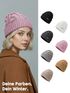 Damen Strick-Mütze Merino Wollmütze ohne Bommel ungefüttert Wintermütze mit Umschlag Strickbeanie Neverless®preview