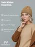 Damen Strick-Mütze Merino Wollmütze ohne Bommel ungefüttert Wintermütze mit Umschlag Strickbeanie Neverless®preview