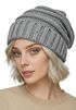 Damen Strickbeanie Slouchy Strickmütze ohne Bommel Wintermütze mitUmschlag ungefüttert Grobstrick Neverless®preview